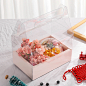 蛋糕鲜花礼盒一体圣诞情人节花艺礼物戒指透明4寸蛋糕手提包装盒-淘宝网