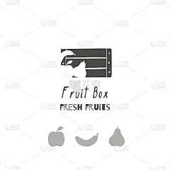 手绘轮廓。水果店标志模板工艺食品包装或品牌标识