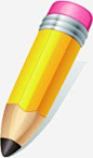 黄色铅笔卡通学习 创意素材