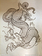 阿亮传统刺青画集 游龙线稿
