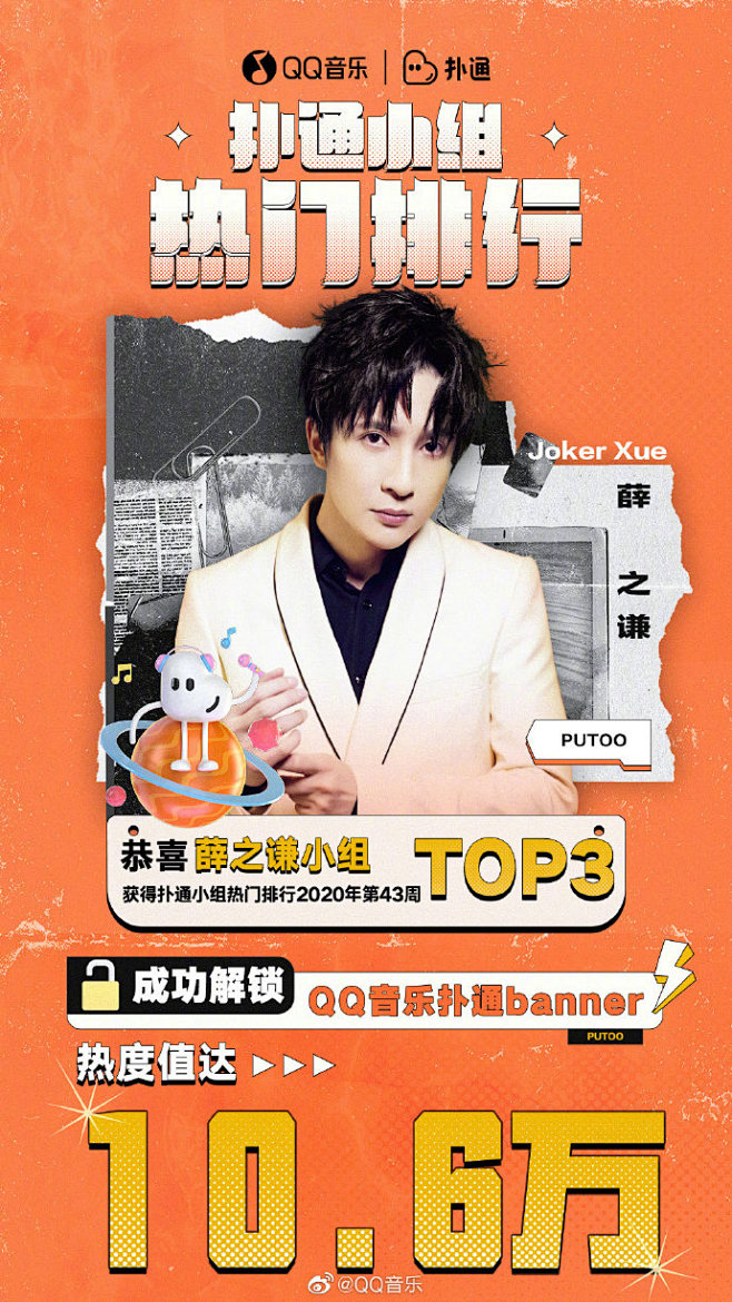 #QQ音乐扑通#2020年第43周小组热...