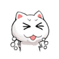 [猫斯拉表情之不] - #QQ表情##猫斯拉# - 猫斯拉QQ表情是一只白色的猫咪表情，长着两根猫须，黑黑的小眼睛，表情很欢乐，欢迎下载！