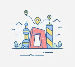 卡通地标免抠素材_新图网 https://ixintu.com 卡通地标 建筑 手绘