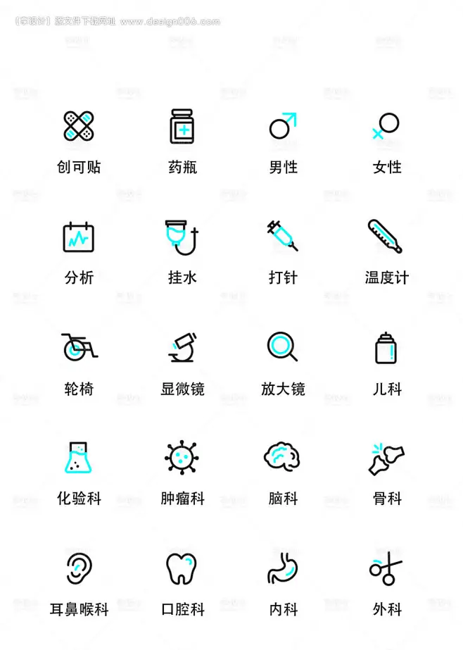 编号：20220816234741714【享设计】源文件下载-卡通医疗护理类扁平风UI图标icon-花瓣网