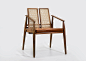 Chair Dalila on Tropical Brazilian Hardwood and Natural Leather For Sale at 1stdibs