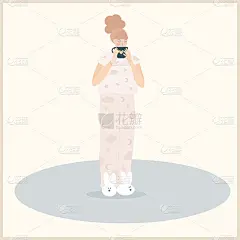 抽象涂鸦女孩插画。手绘女孩用于设计家居室内印花，艺术商店装饰，墙纸，包或t恤印花等。