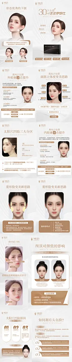 医美伊妍仕外轮廓内轮廓美学标准海报