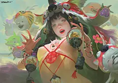 异色画师笔下的女鬼，马赛克也挡不住她的美！_ZeenChin_创作_鬼怪