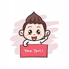 可爱的小男孩卡通插画矢量图设计素材