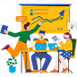 扁平-商务办公人物场景插画-SVG1