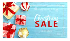 卡通圣诞节促销插画素材