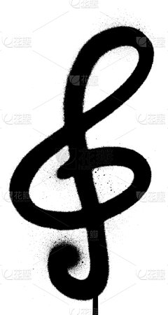 白色,高音谱号,黑色,在上面,分离着色,创造力,音乐,图像,喷