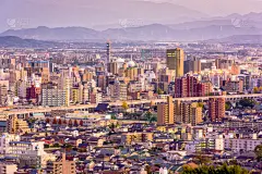 都市风景,日本,市区,熊本,办公室,水,水平画幅,夜晚,无人,运河