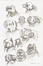 82 original - 2016 and Inktober sketches for sale!, Scott Robertson : These 82 sketch pages were done earlier this year and during the last month for Inktober. All are traditional media. Most are done with a Copic marker and a Zebra ballpoint pen. All of 