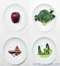 不喜欢拿笔创作的艺术家康怡（Hongyi）上个月闭关修炼，以各种蔬菜水果为媒介在餐盘上创作了这一系列丰富多彩拼盘画，每一幅都讲述着一个精彩的故事，如飞屋环游记、灰太狼与小红帽等等。 #手工# #DIY#