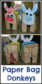 Mess For Less: Paper Bag Donkeys - Donkey Crafts for Kids