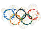 The Olympic Rings created as Kintsugi art.