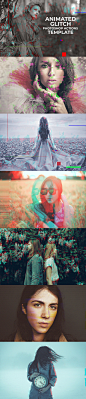 创造性和艺术性GIF图片视差动画的PSD源文件下载 Gif Glitch Animated Photoshop Action [psd]