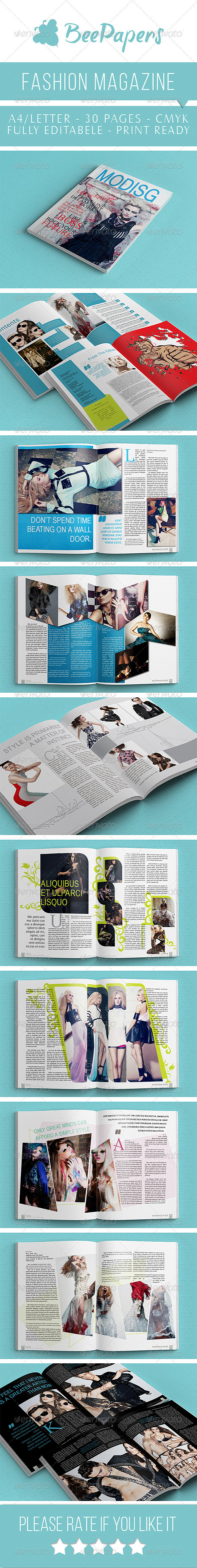 时尚杂志排版V2  - 杂志印刷模板