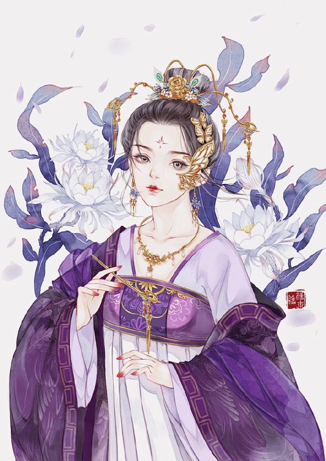 100多张古风手绘图片唯美人物精选古装美女图片高光网