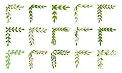 树叶花边边框卡通矢量元素