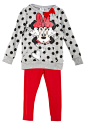 Amazon.com: (97122) Minnie Mouse Little Girls French Terry Pullover Top with Stretch Leggings (2T-6X) in Gray Size: 5: Clothing