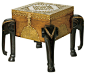 Small Carved Elephant Table in Wood and Metal modern-side-tables-and-end-tables