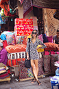 RUG SHOPPING IN MARRAKECH, MOROCCO in my DVF wrap dress.  http://www.songofstyle.com/2014/07/rug-shopping-in-marrakech-morocco.html