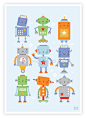 ROBOT PRINT baby boy children room wall art by TheInkHouse: 
