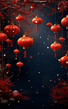 简约红色喜庆灯笼素材灯笼背景
