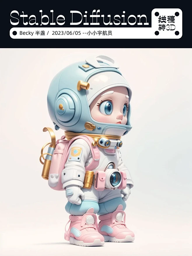 SD线稿转3D|小小宇航员IP形象