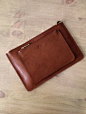 Set of 2 // Chestnut Brown Clutches Leather purse ipad by MISOUI, z&#;322330.00.  Check out this site for multiple other clutches and over the shoulder bags.  The quality appears to be &#;39very&#;39 good (Look at the fine stitchwork in this p