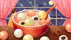 元宵节插画海报 【酷图网】中国风,元宵节,海报,中国风海报,全屏海报,闹元宵,插画,灯笼,古风,红色,花灯,启动页,手绘,汤圆,喜庆
