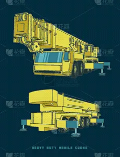 卡通,责任,重的,移动式起重机,在活动中,平衡木,卡车,汽车,长的,交通方式