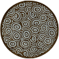 Hand-tufted Contemporary Blue/Brown Circles Celestial New Zealand Wool Abstract Rug (8' Round)