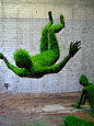 Lives of Grass: Living Sculptures by Mathilde Roussel