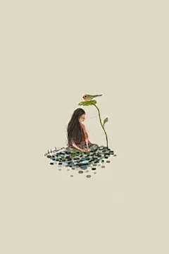 治愈系 碎花 森系 素材 壁纸 插画 禅绕画 涂鸦 文艺范 手绘 水彩 水粉 彩铅 背景 简单 插画师：ottokim