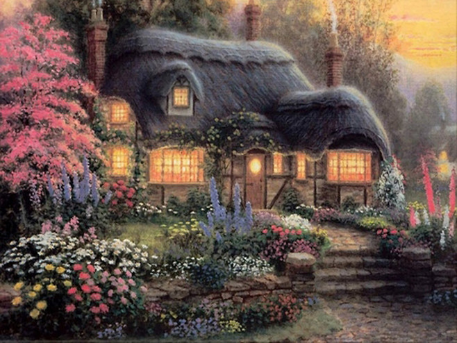 唯美意境下的梦幻小屋插画壁纸图片13风景壁纸55壁纸大全