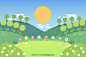 矢量春季春天田园花卉插画元素Field flower vector in spring#031210