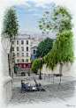 法国超写实水彩画家 <wbr>Thierry <wbr>DUVAL <wbr>作品