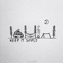 简单的线条小插画一组 ​#简笔画##手帐素材插画手绘# ​