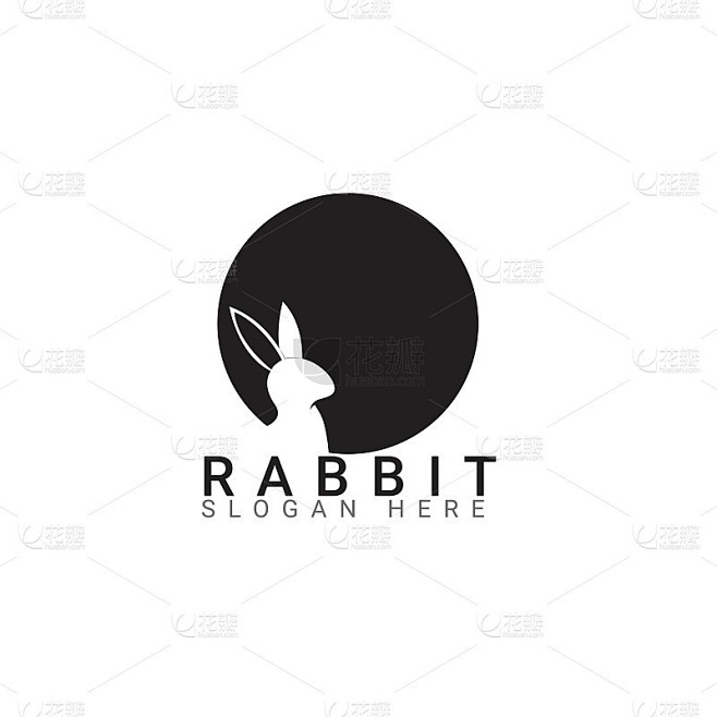 兔子标志设计矢量，动物元素标志设计模板