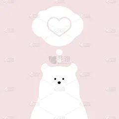 矢量平面北极熊插图动物背景。