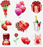 爱情元素集合 爱情 玫瑰花 百年好合 礼物盒 粉红 红色 免抠png 设计图片 免费下载 页面网页 平面电商 创意素材