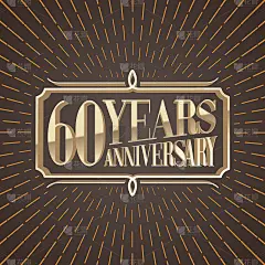 60周年矢量插图，图标