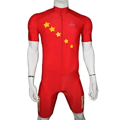 劲道正品 五星连体速滑服 短袖速滑服羽毛球服 健身服 运动服