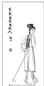红楼人物,红楼梦,古代人物,仕女图,白描,国画,工笔