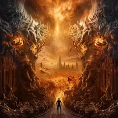 where heaven and hell collide, ultra HD, war between worlds, 8k, intricate detail