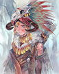 画师子清 民族风 少年 厚涂 中景