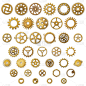 车轮,机件,嵌齿,自行车齿轮,联锁的,蒸汽朋克,时钟结构,青铜,废金属,金色